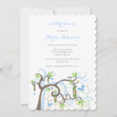 Invitation Pois Dans Un Jardin Jardin Jumeaux Bébé Garçons Do (Devant)