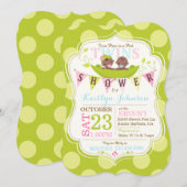Invitation Pois dans un pod African Twins Baby shower Invitat (Devant / Derrière)