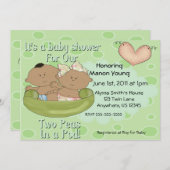 Invitation Pois de fille de garçon de jumeaux dans (Devant / Derrière)