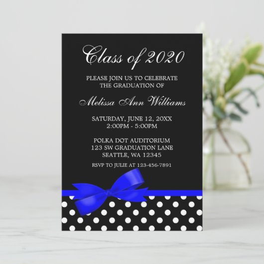Invitation Pois de la Royal Blue Bow (Debout devant)