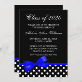 Invitation Pois de la Royal Blue Bow (Devant / Derrière)