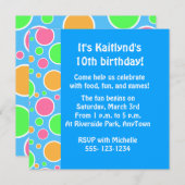 Invitation Pois de Rainbow Sherbet (Devant / Derrière)