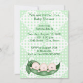 Invitation Pois de triplets de baby shower dans une cosse (Devant)