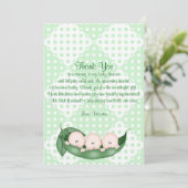 Invitation Pois de triplets de Merci de baby shower dans une (Debout devant)