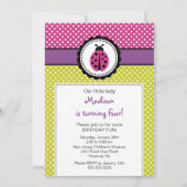 Invitation Pois doux d'invitation d'anniversaire de (Devant)