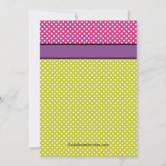 Invitation Pois doux d'invitation d'anniversaire de (Dos)