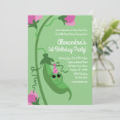 Invitation Pois doux est un 1er anniversaire de mignonnes inv (Debout devant)