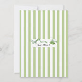 Invitation Pois doux vert rayé Baby Shower (Dos)