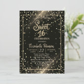 Invitation Pois élégants, Doux 16 Fête (Debout devant)