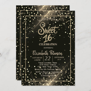 Invitation Pois élégants, Doux 16 Fête