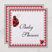 Invitation Pois et adorables Ladybugs (Devant / Derrière)
