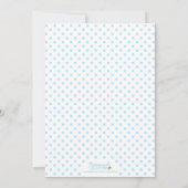 Invitation pois et Baby shower bleu carbone (Dos)