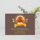 Invitation Pois et Turquie Thanksgiving Party (Debout devant)