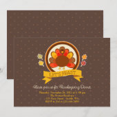Invitation Pois et Turquie Thanksgiving Party (Devant / Derrière)