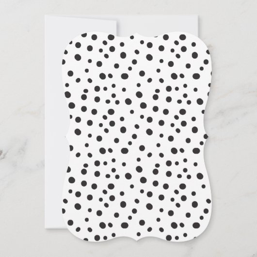 Invitation Pois. Mariage noir et blanc (Dos)