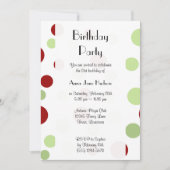 Invitation Pois, Motif de points Polka, points, Anniversaire (Devant)