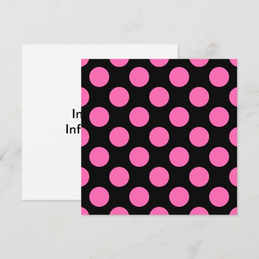 Invitation Pois roses chauds (Devant / Derrière)