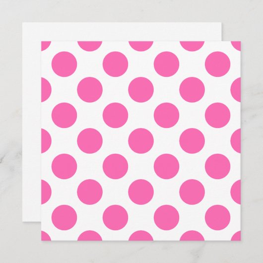 Invitation Pois roses chauds (Devant / Derrière)