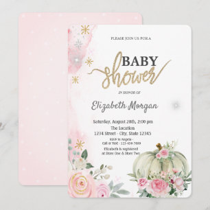 Invitation Pois Roses citrouille, Baby shower de Snowflakes