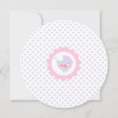 Invitation Pois roses et bleus-rond de Baby shower (Dos)