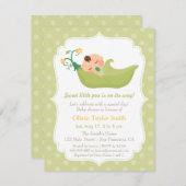 Invitation Pois sucré dans un pod garçon douche bébé Invitati (Devant / Derrière)