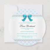 Invitation Pois turquoise, Filles 13e anniversaire (Dos)