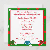 Invitation Pois vert rouge de Noël de partie laide de (Dos)