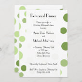 Invitation Pois verts, Dotée, Points, Diner de répétition (Devant / Derrière)