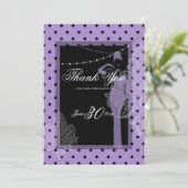 Invitation pois violette et noire (Debout devant)