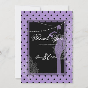 Invitation pois violette et noire