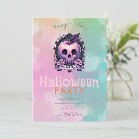Invitation Poison à la pomme perdue Déplaisant Halloween Part (Debout devant)