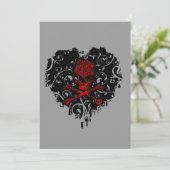 Invitation Poison Coeur crâne Fête des mariées gothique (Debout devant)