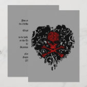 Invitation Poison Coeur crâne Fête des mariées gothique (Devant / Derrière)