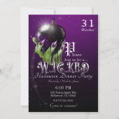 Invitation Poison Pomme Wicked Witple Purple Halloween Party (Devant)