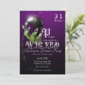 Invitation Poison Pomme Wicked Witple Purple Halloween Party (Debout devant)