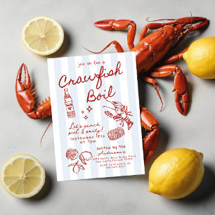 Invitation Poisson à la main Ébullition de la Seafood Party
