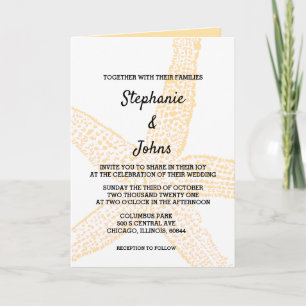 Invitation Poisson Beige Poisson Épée Jaune Orange Personnali