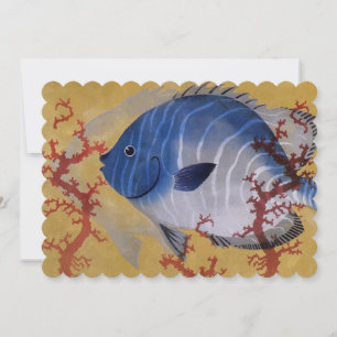 Invitation Poisson Bleu Tropical Vieille Corail Marin Vie Océ