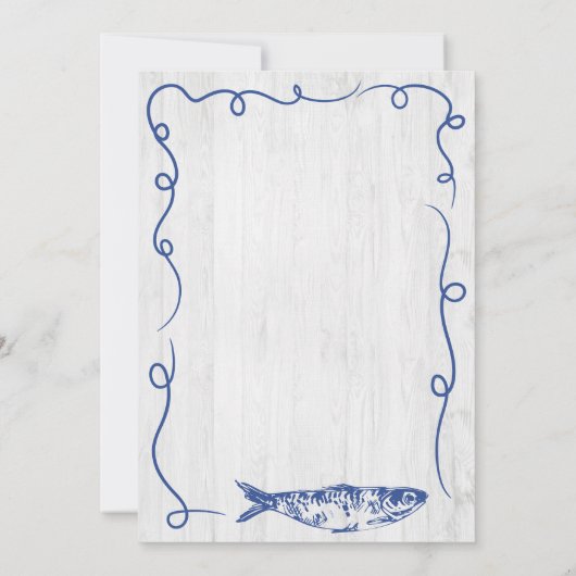 Invitation Poisson Côtier Fête des mariées Whimsical Rustique (Dos)