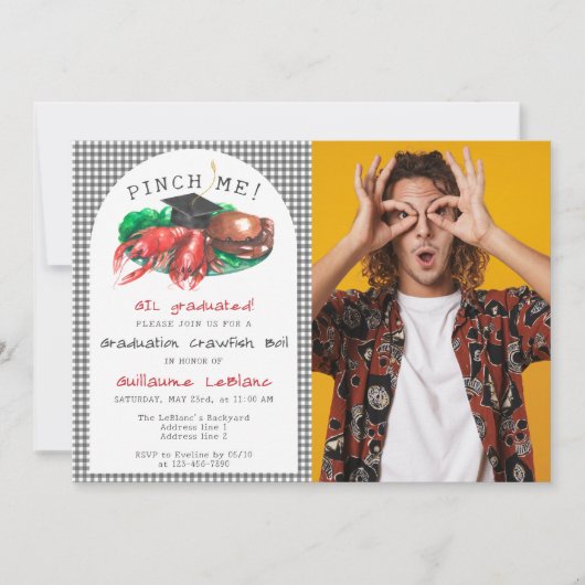 Invitation Poisson De Fruits De Mer Faire Bouillir Me Pinch!  (Devant)