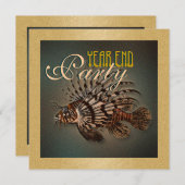 Invitation poisson de mer élégant de "fin d'année" (Devant / Derrière)