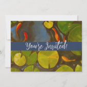 Invitation Poisson D'Or Koi Pond Water Lys (Devant)