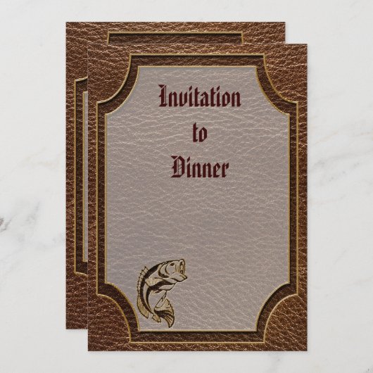 Invitation Poisson en cuir (Devant / Derrière)