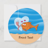 Invitation Poisson et appât en amour (Devant)