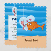 Invitation Poisson et appât en amour (Devant / Derrière)