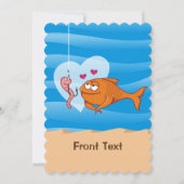 Invitation Poisson et appât en amour (Devant)