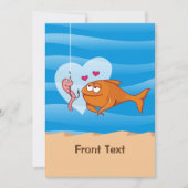 Invitation Poisson et appât en amour (Devant)