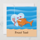 Invitation Poisson et appât en amour (Devant)