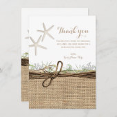 Invitation Poisson étoilé de la côte rustique Burlap Mariage  (Devant / Derrière)