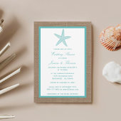 Invitation Poisson étoilé Turquoise Sur Burlap Beach Mariage